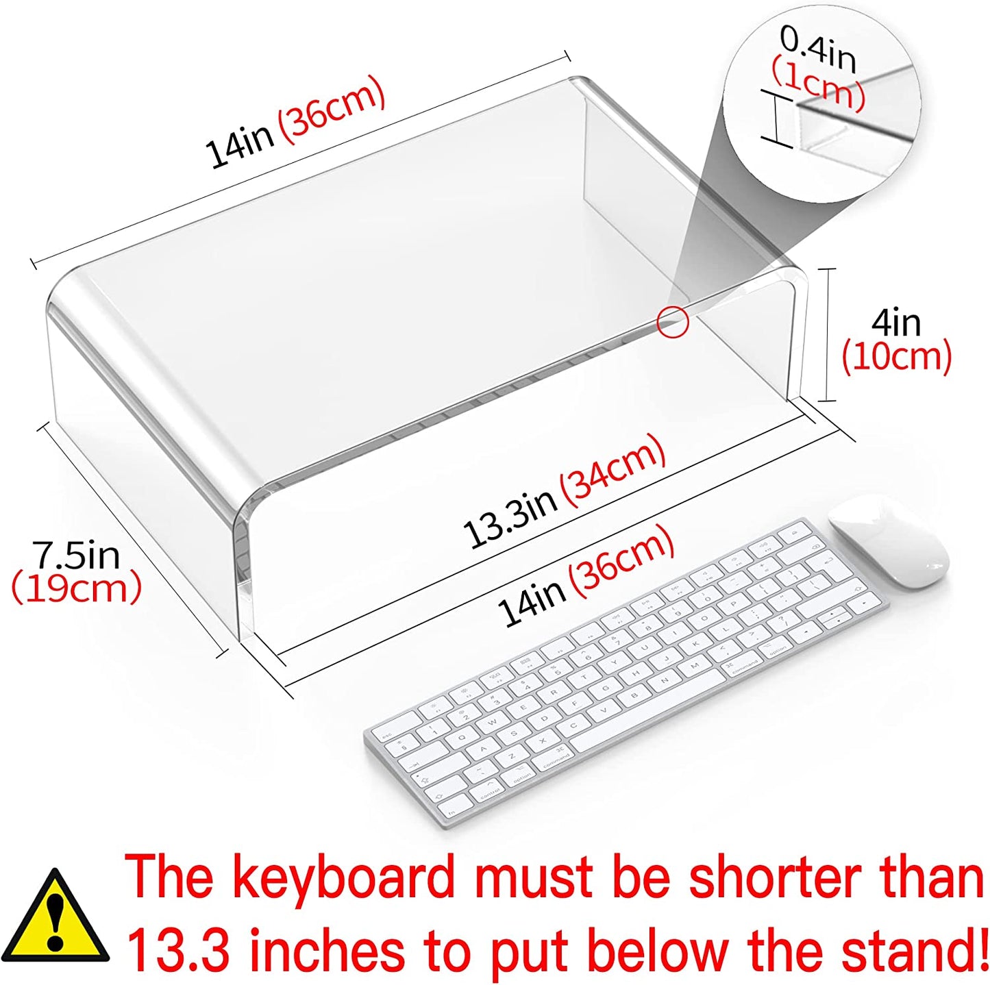 Acrylic Monitor Computer Stand Riser