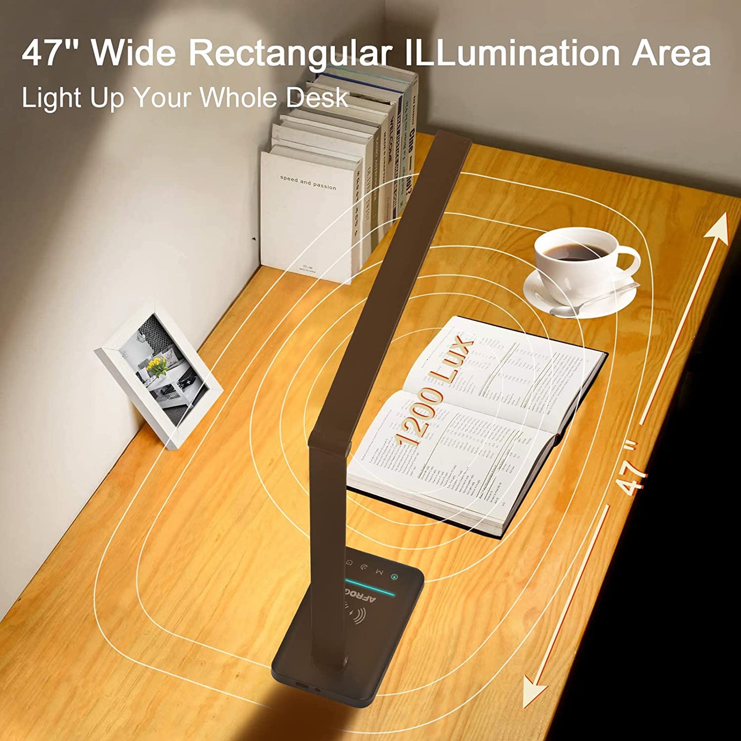 LED Desk Lamp w/ 10W Fast Wireless Charger