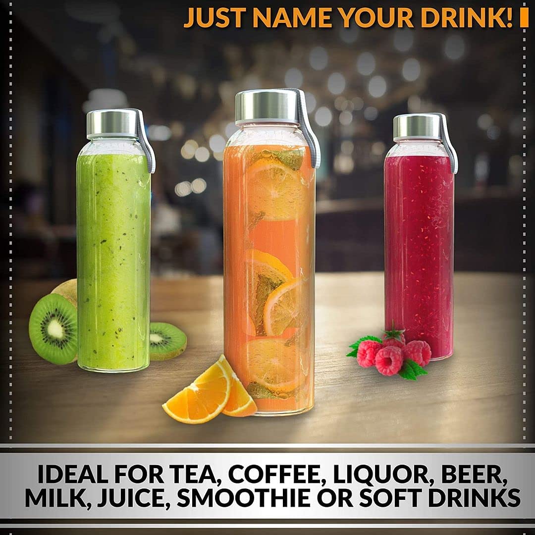 Reusable Juicing Bottle w/ Protective Sleeve & Leak Proof 6pcs