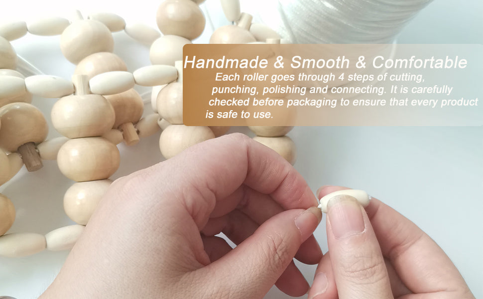 Roller Rope Back Massager Wood Therapy Cellulite Tools