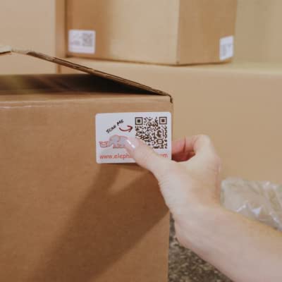 Elephant Trax Smart Storage QR Labels for Organizing Moving Storage & Inventory Tracking (40 Ultra Durable Unique Labels, 3x2)