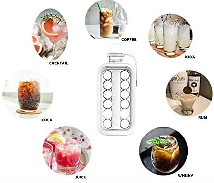 Portable Ice Ball Maker Flat Body Lid Cooling (Gray)