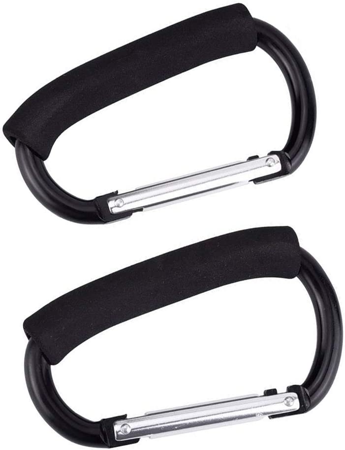 Grocery Bag Holder Snap Hook Set w/ Soft Foam Grip - 2 Pack