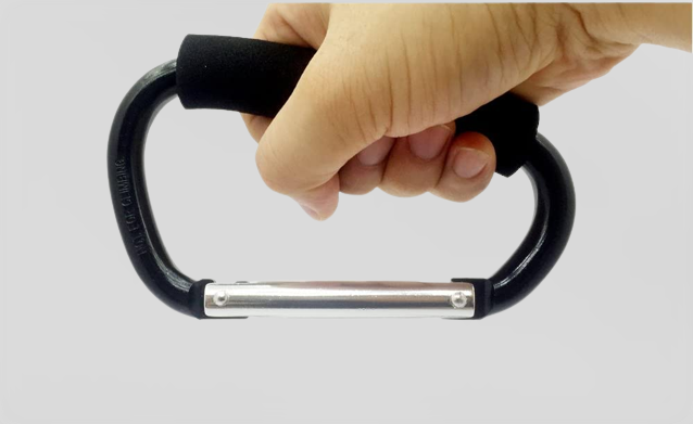 Grocery Bag Holder Snap Hook Set w/ Soft Foam Grip - 2 Pack