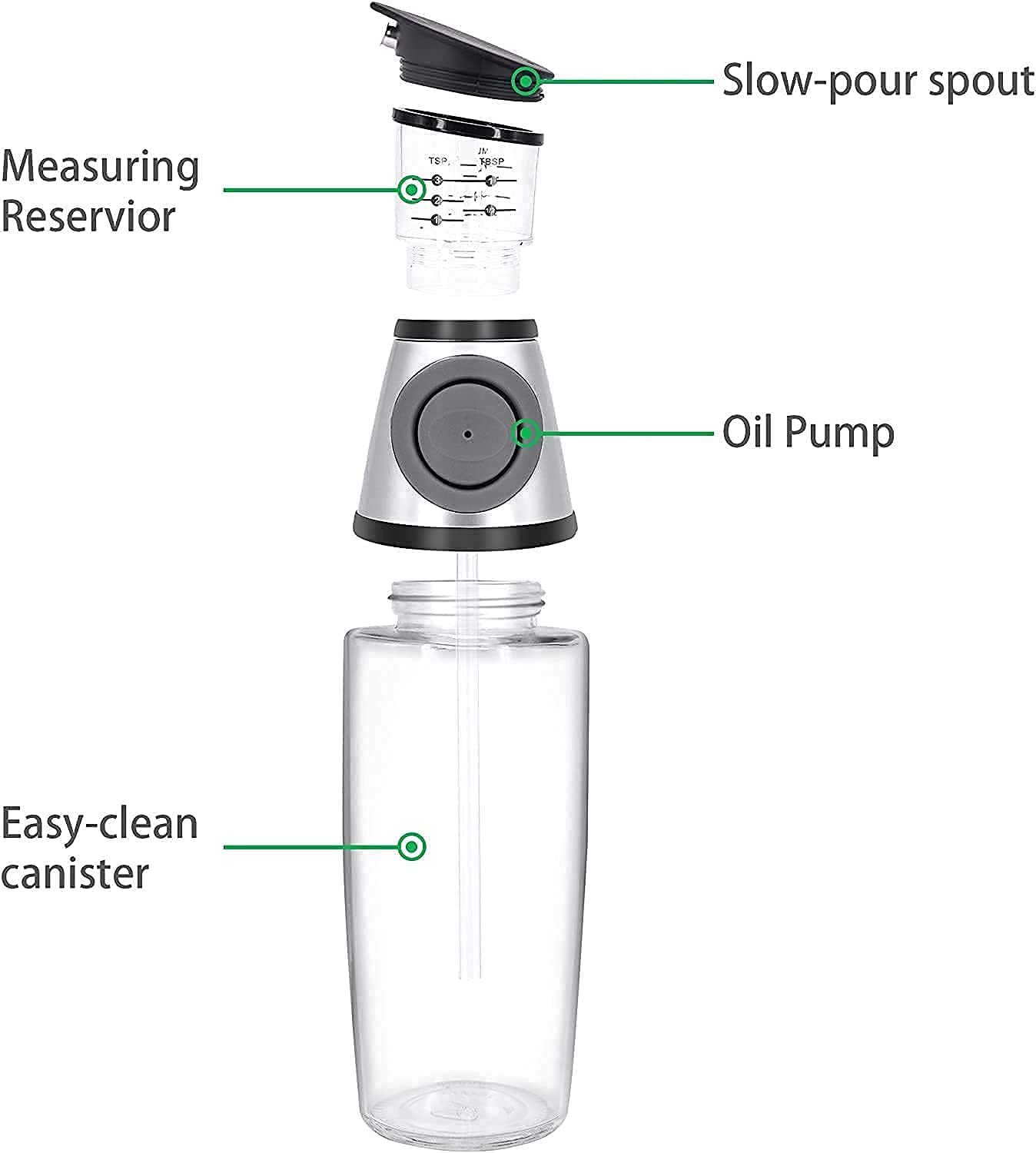 Glass Oil and Vinegar Dispenser w/ Scale 8.5oz