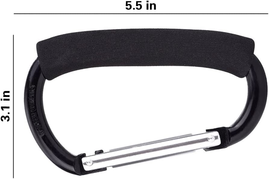 Grocery Bag Holder Snap Hook Set w/ Soft Foam Grip - 2 Pack