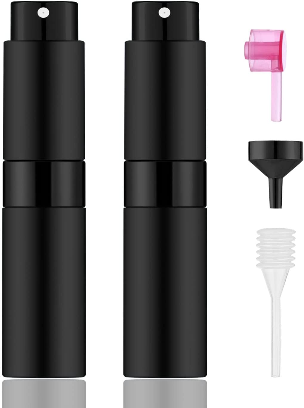 Portable Mini Perfume Atomizer Bottles 8ml 2 PCS w/ 3 Refillable Tools