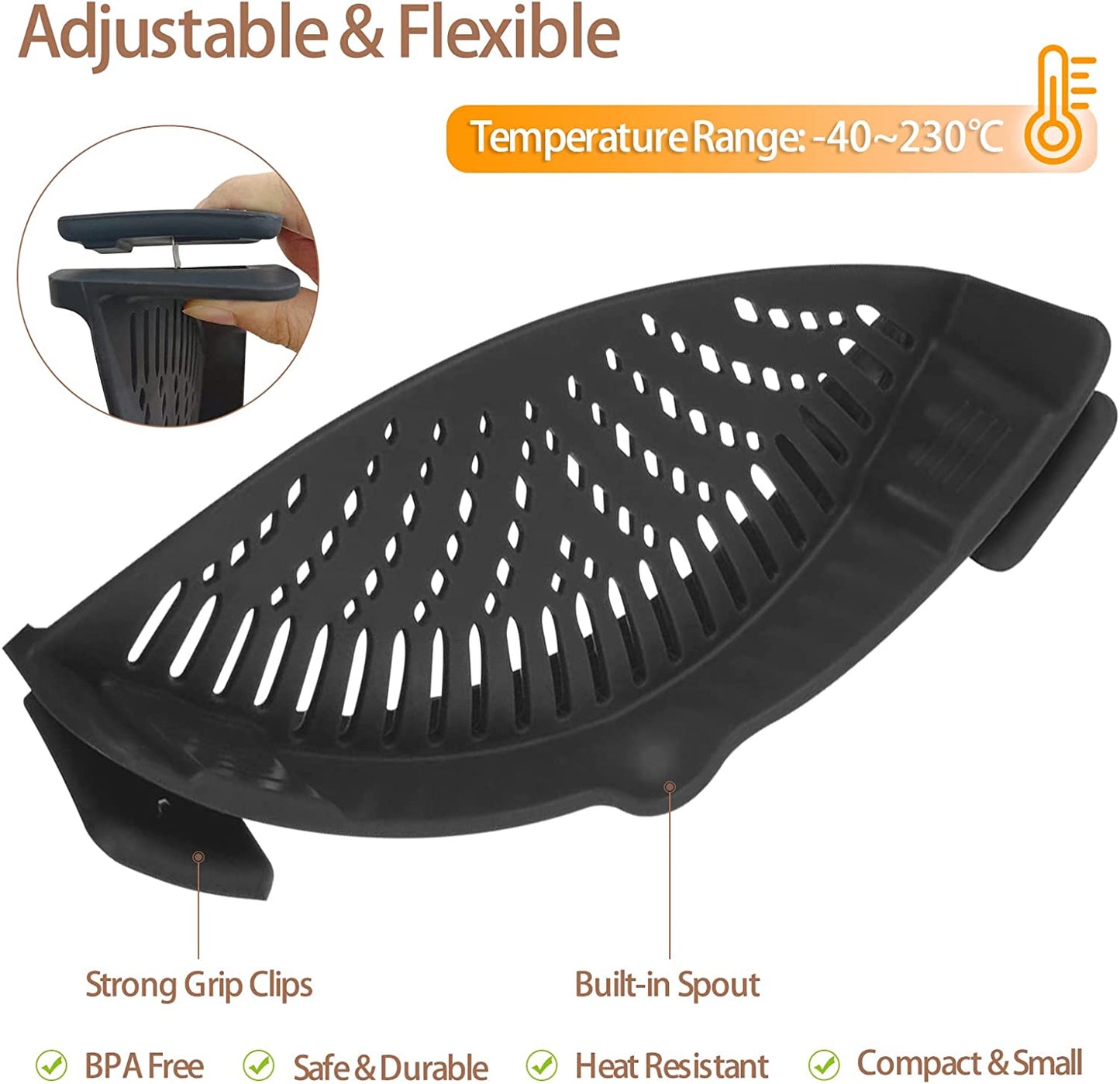 Silicone Food Strainer Clip Heat Resistant
