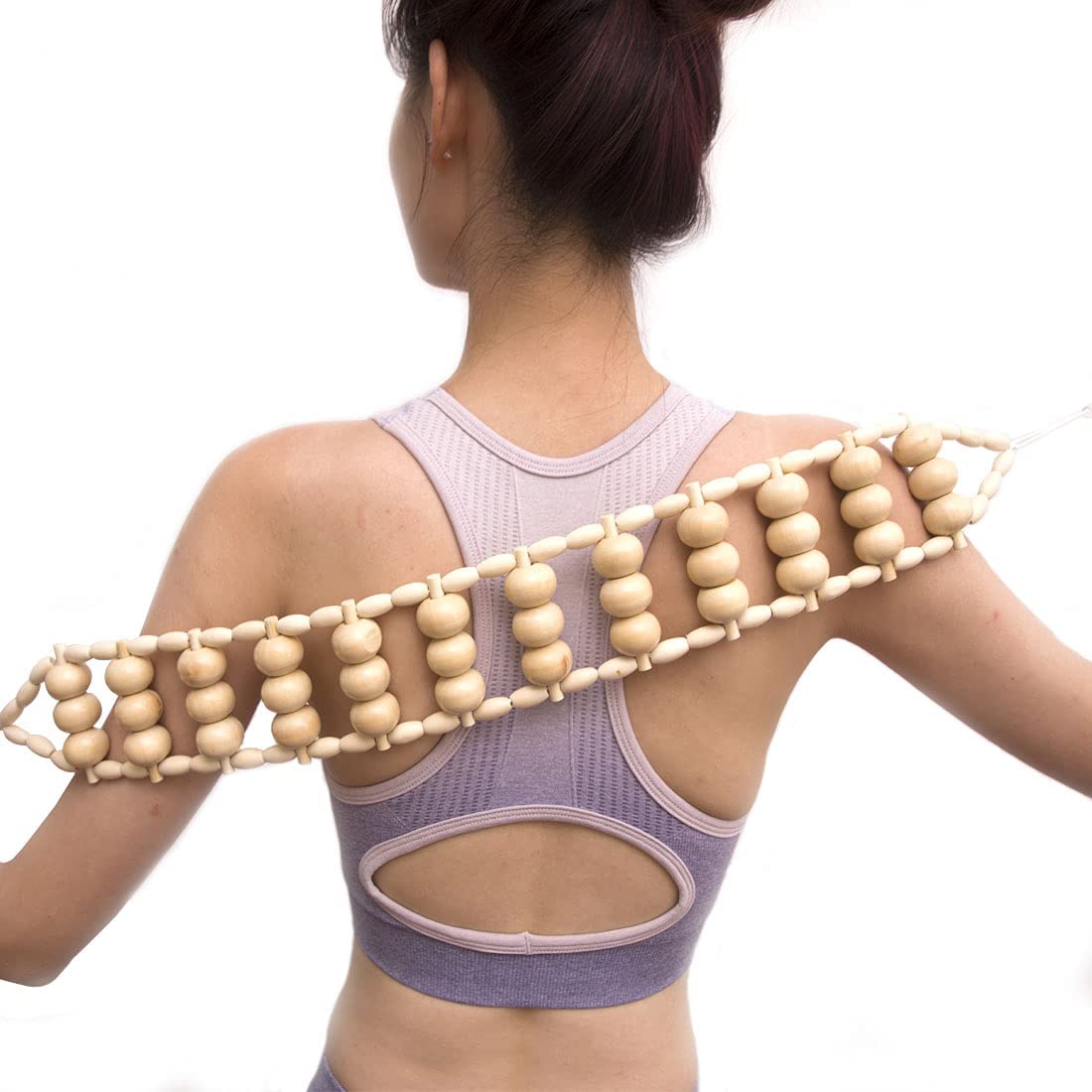 Roller Rope Back Massager Wood Therapy Cellulite Tools