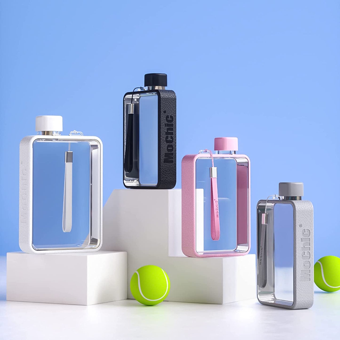 Water Bottle Travel Flask Portable Flat Travel Mug BPA Free 13oz