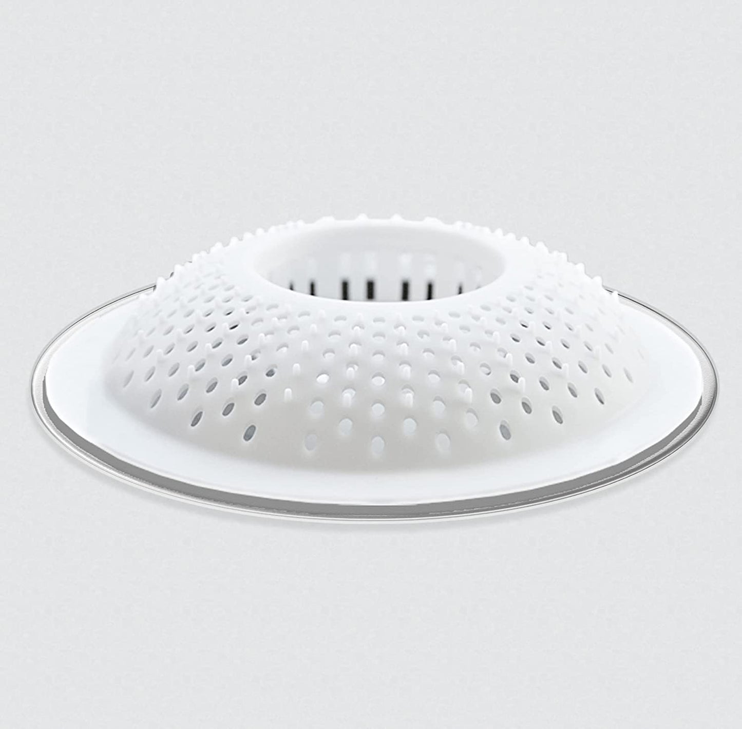 Hair Stopper Plastic Bathtub Drain Protector for Bathtubs & Showers White 3 Count