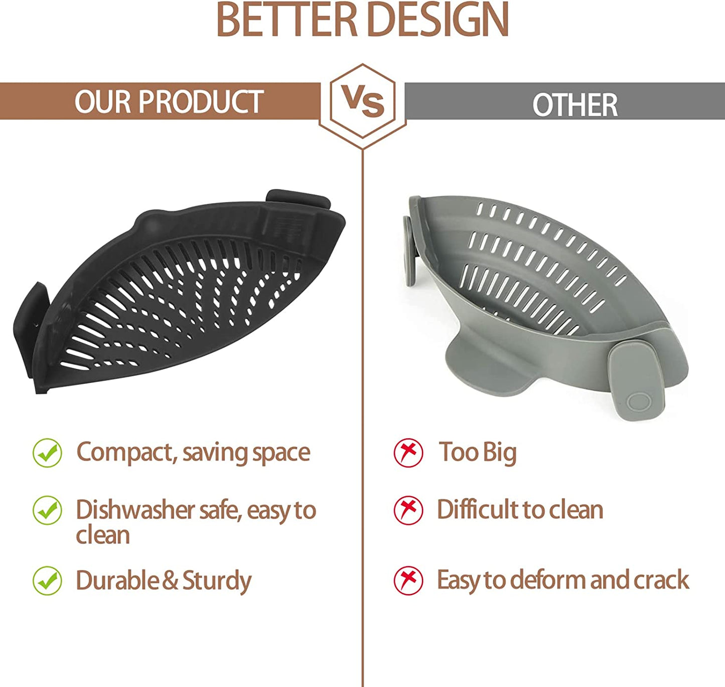 Silicone Food Strainer Clip Heat Resistant