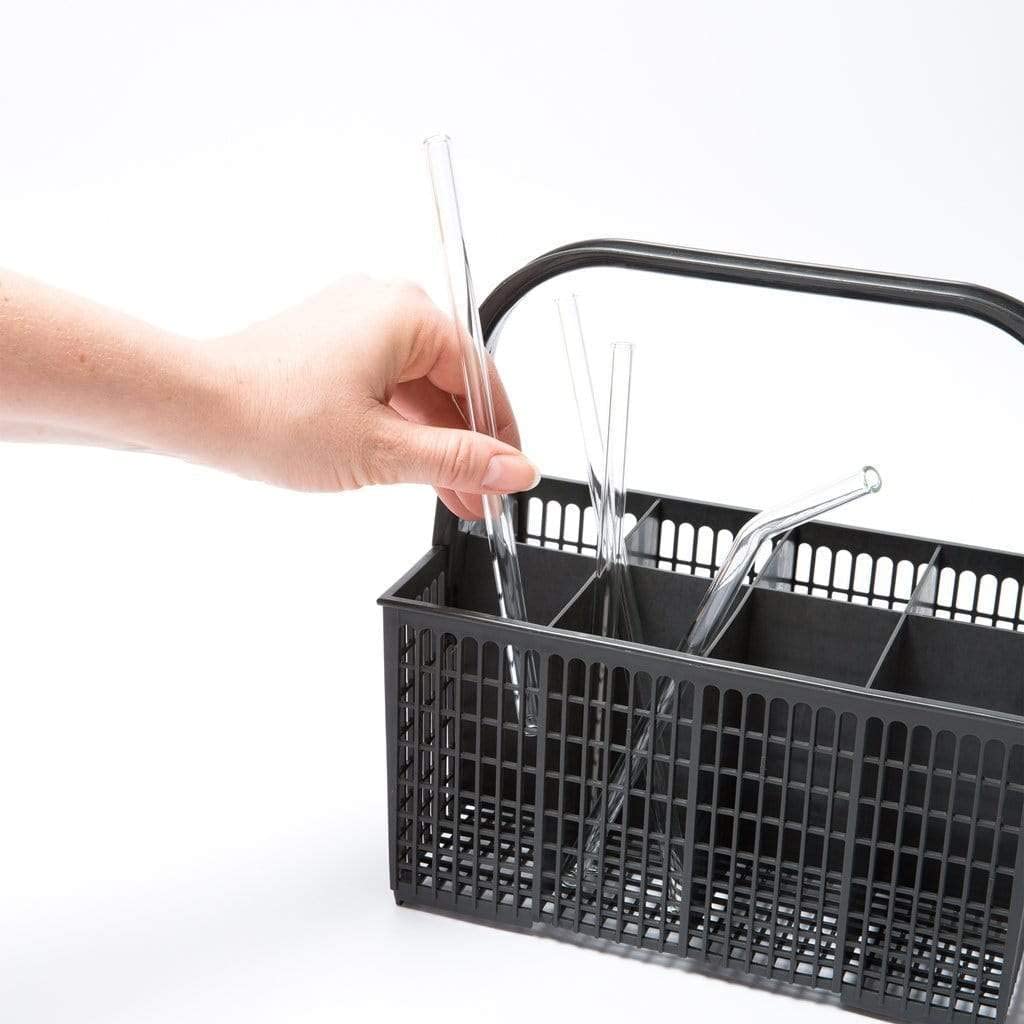 Reusable Drinking Glass Straws w/ Cleaning Brush - 6 PCS