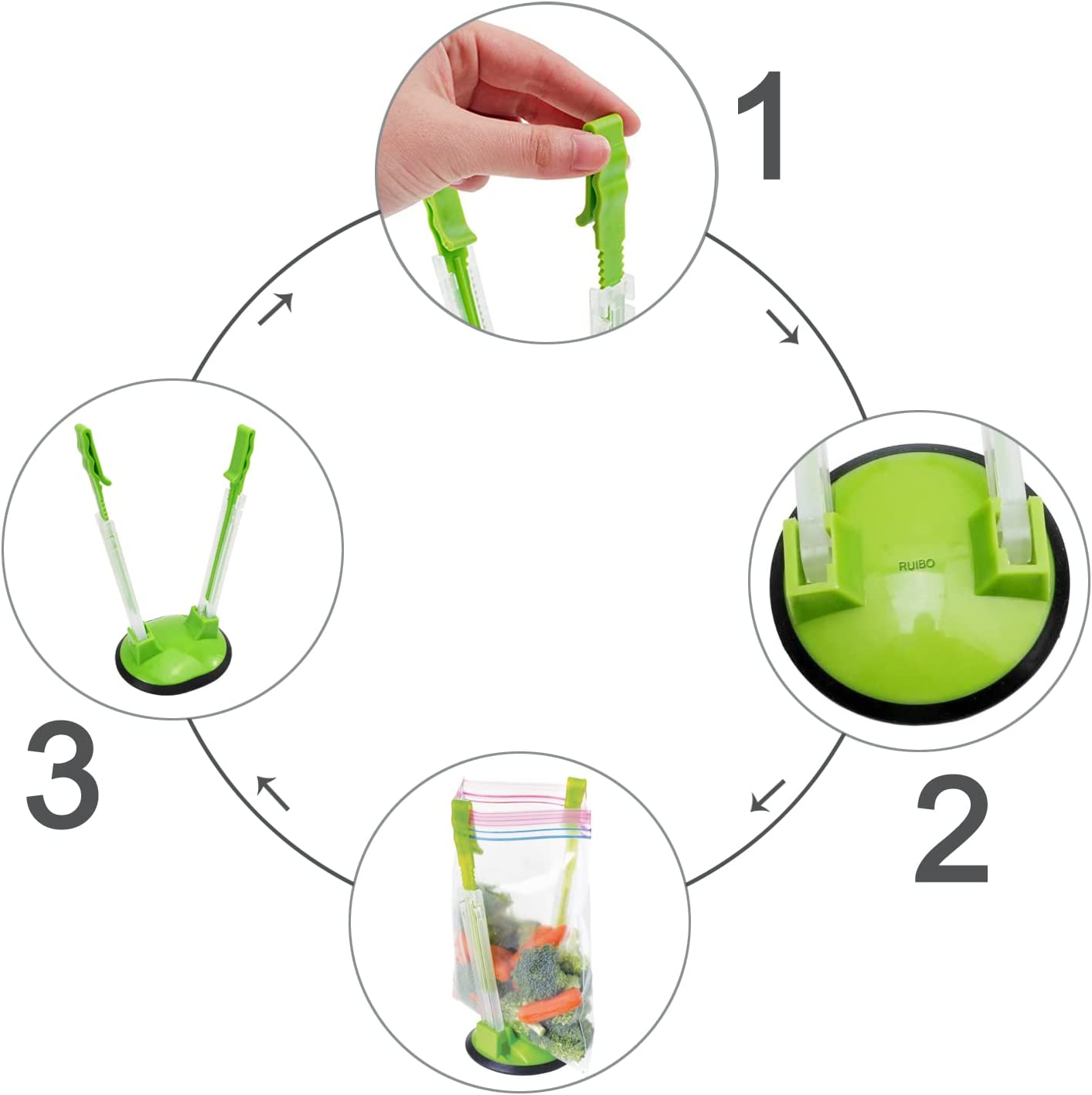 Baggy Rack Holder For Food Prep - 4 Pack