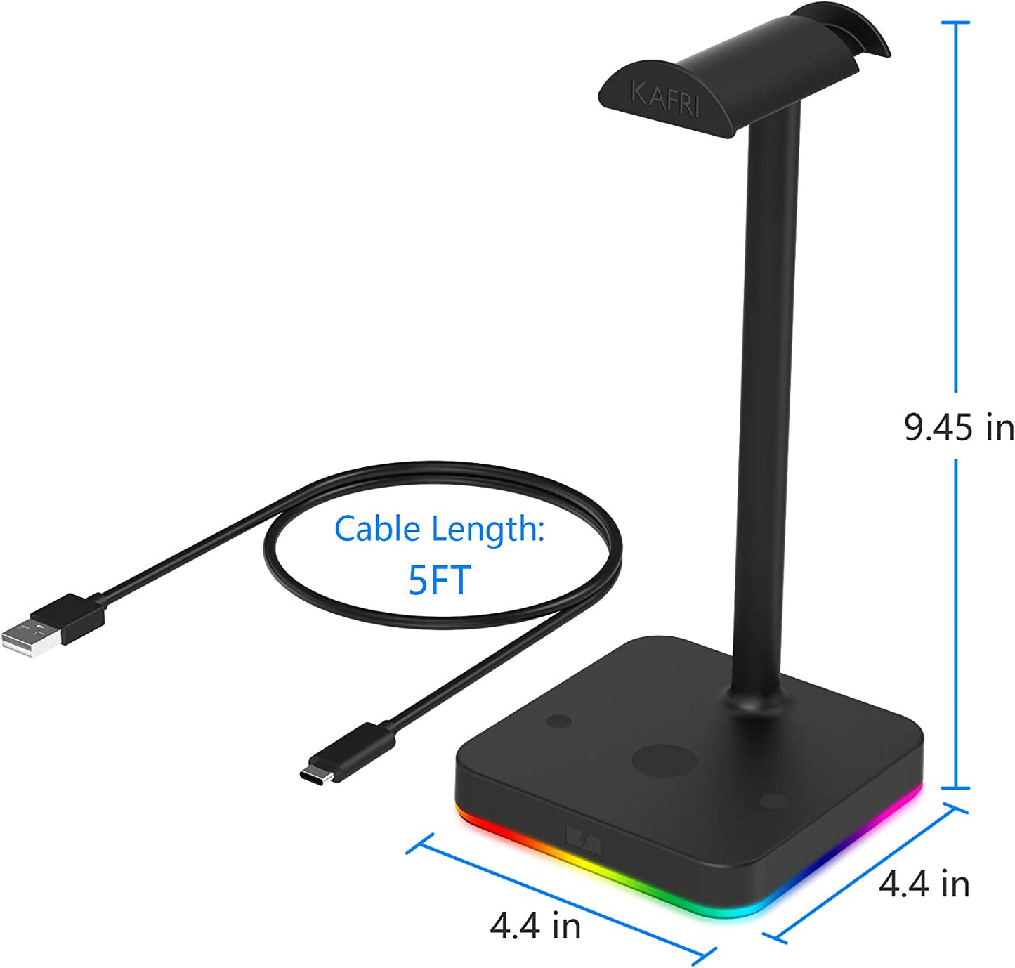 Headphone Stand w/ Wireless Charger Desk Gaming Headset Holder Hanger Rack & Charging Pad