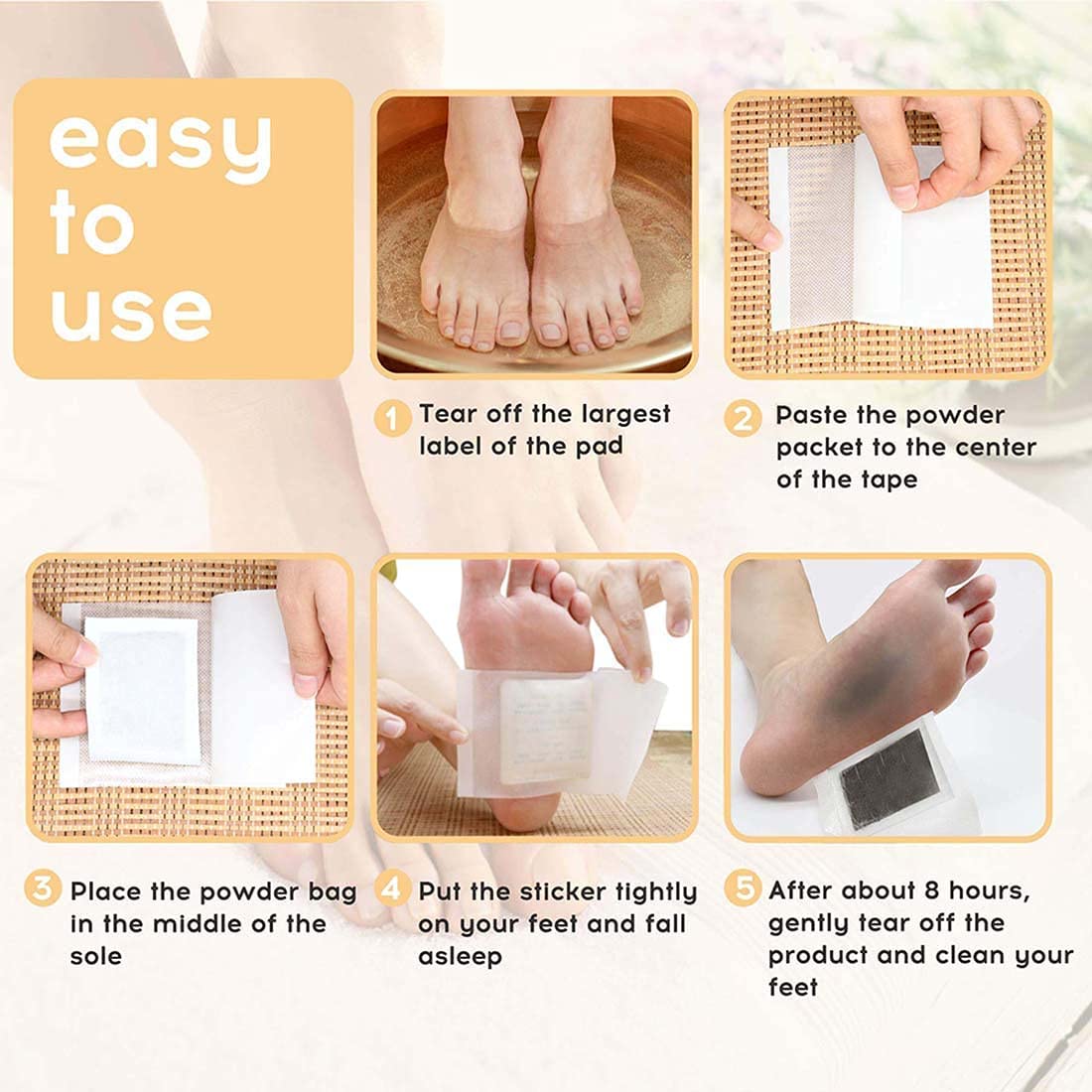 Organic Foot Pads Natural Ginger Ingredients Foot & Body Care
