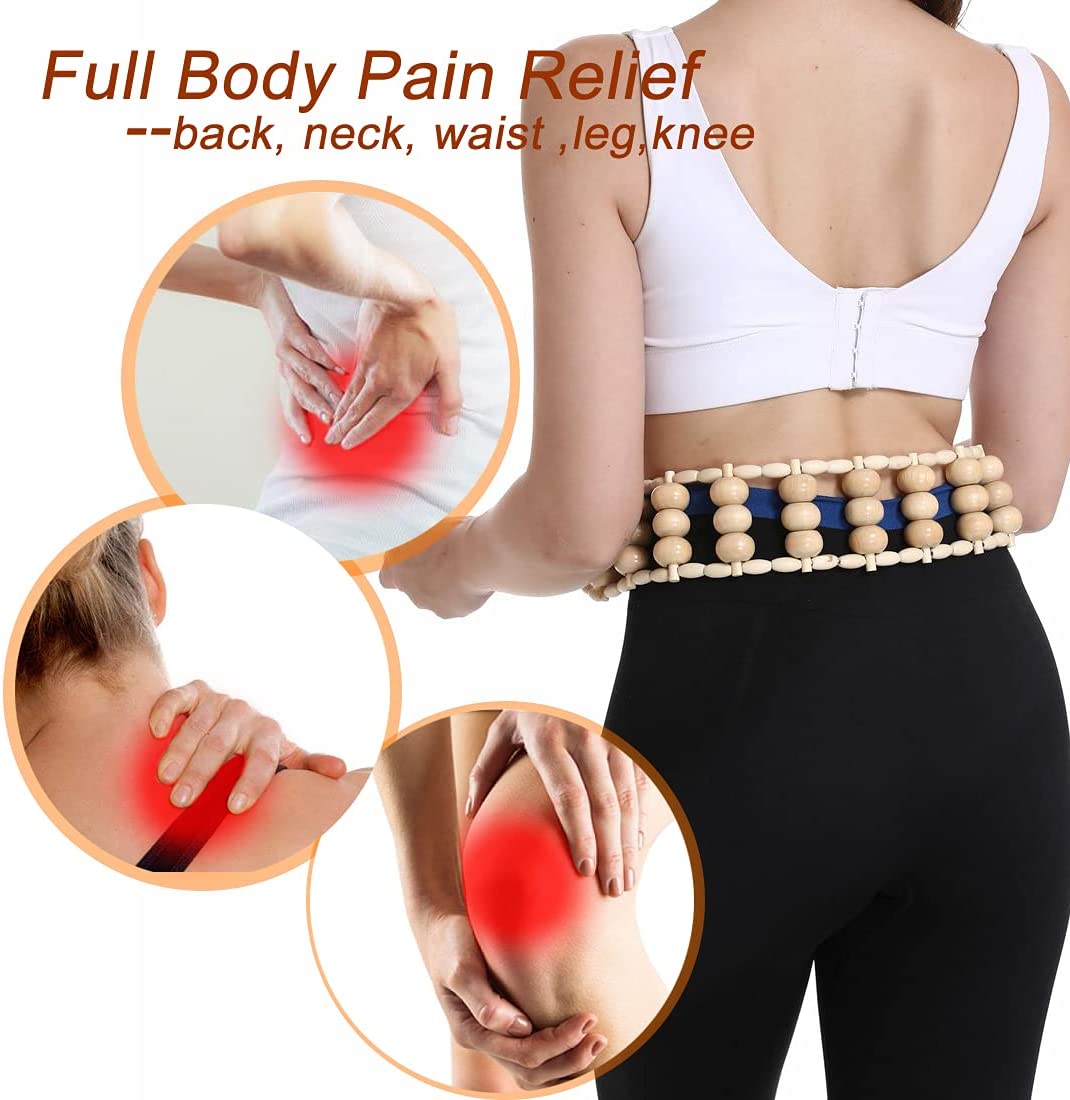 Roller Rope Back Massager Wood Therapy Cellulite Tools