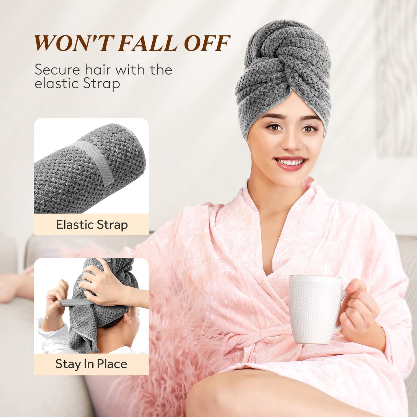 Hair Towel Large Microfiber Wrap For Women