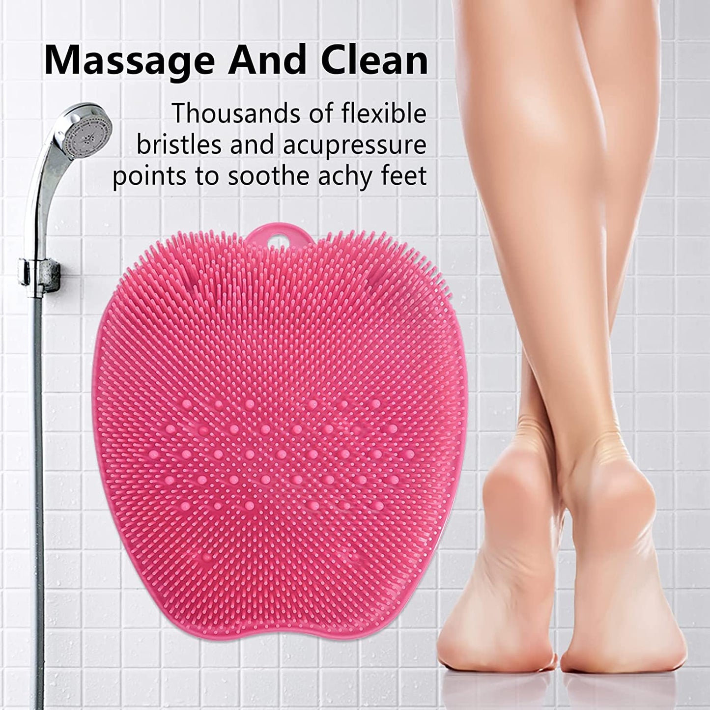 Foot Scrubber Mat w/ Non-Slip Suction Cups