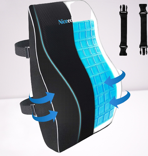 Gel Lumbar Support 3D Cooling Gel Pillow Back Pain Relief