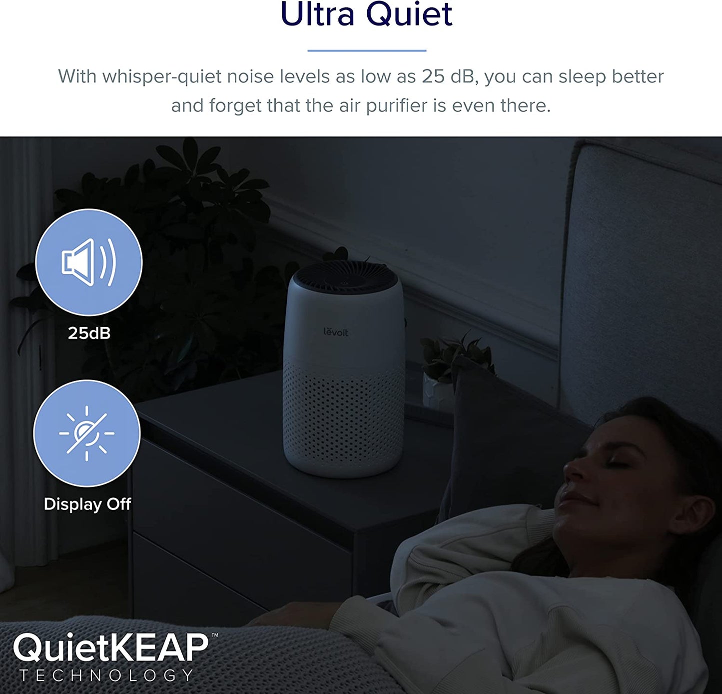 Air Purifiers w/ HEPA Filter for Bedroom Home