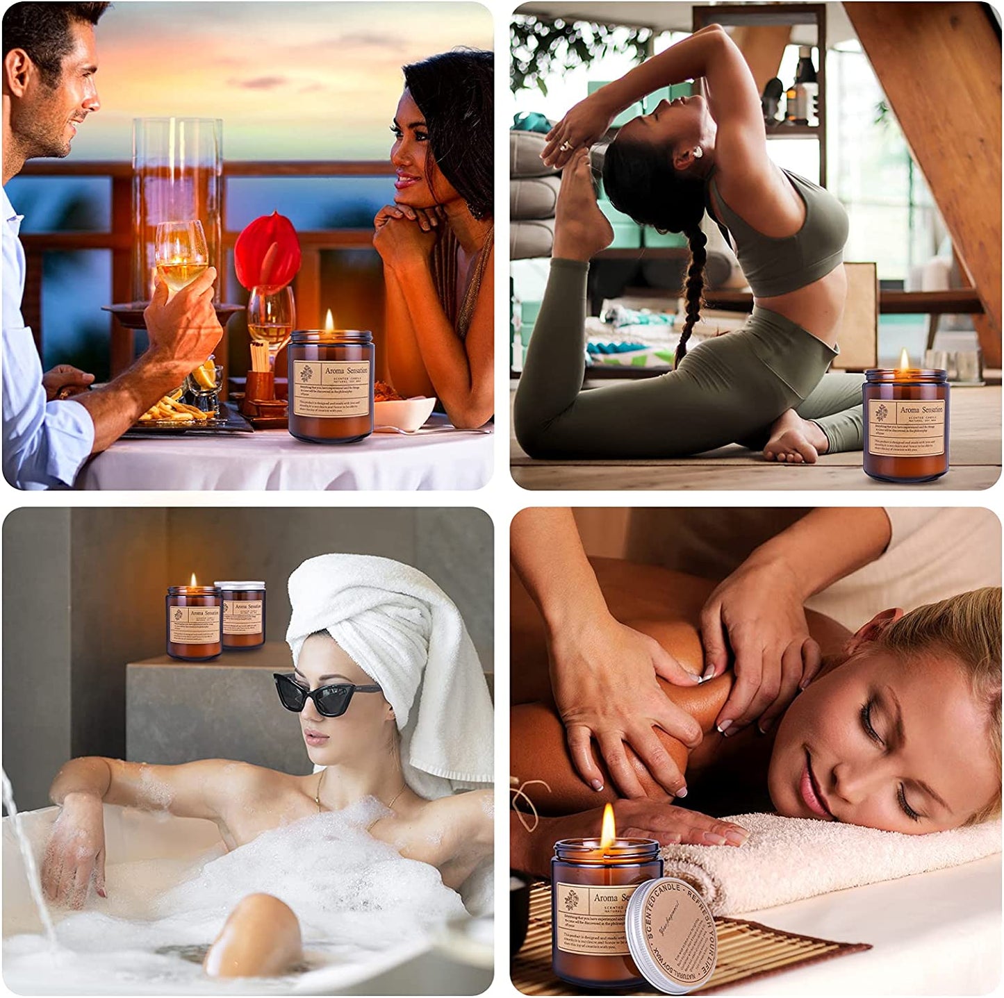 Aromatherapy Soy Candles Natural Lavender Scent Stress Relief