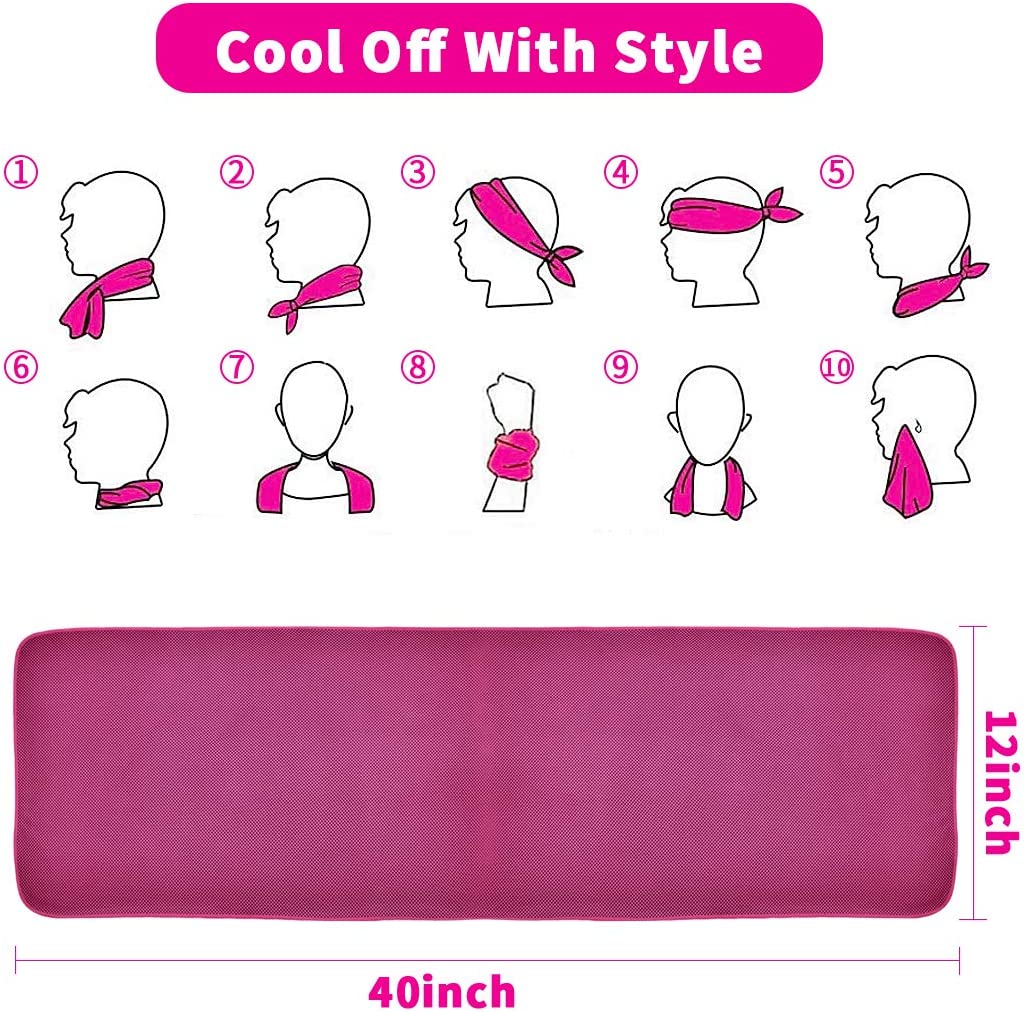 Ice Towel Cooling Microfiber 40"x 12" 4 Pack