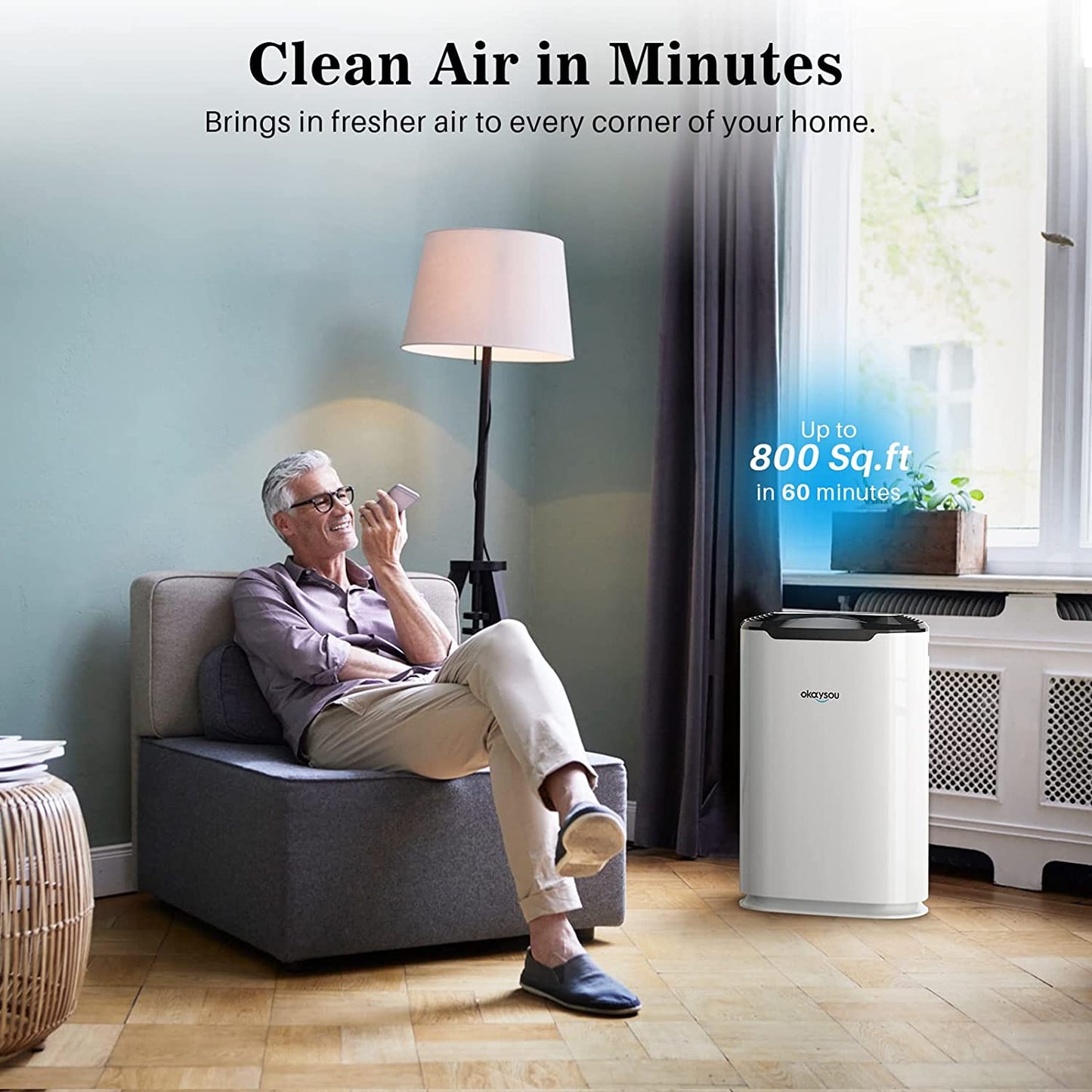 Air Purifier Ultra Duo 3 Filters & H13 True HEPA w/ Washable Filter For Large Room