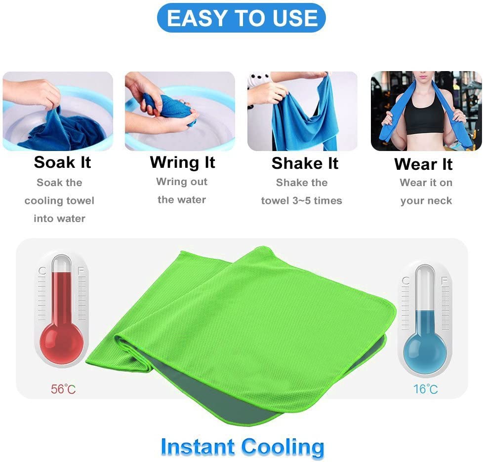 Ice Towel Cooling Microfiber 40"x 12" 4 Pack