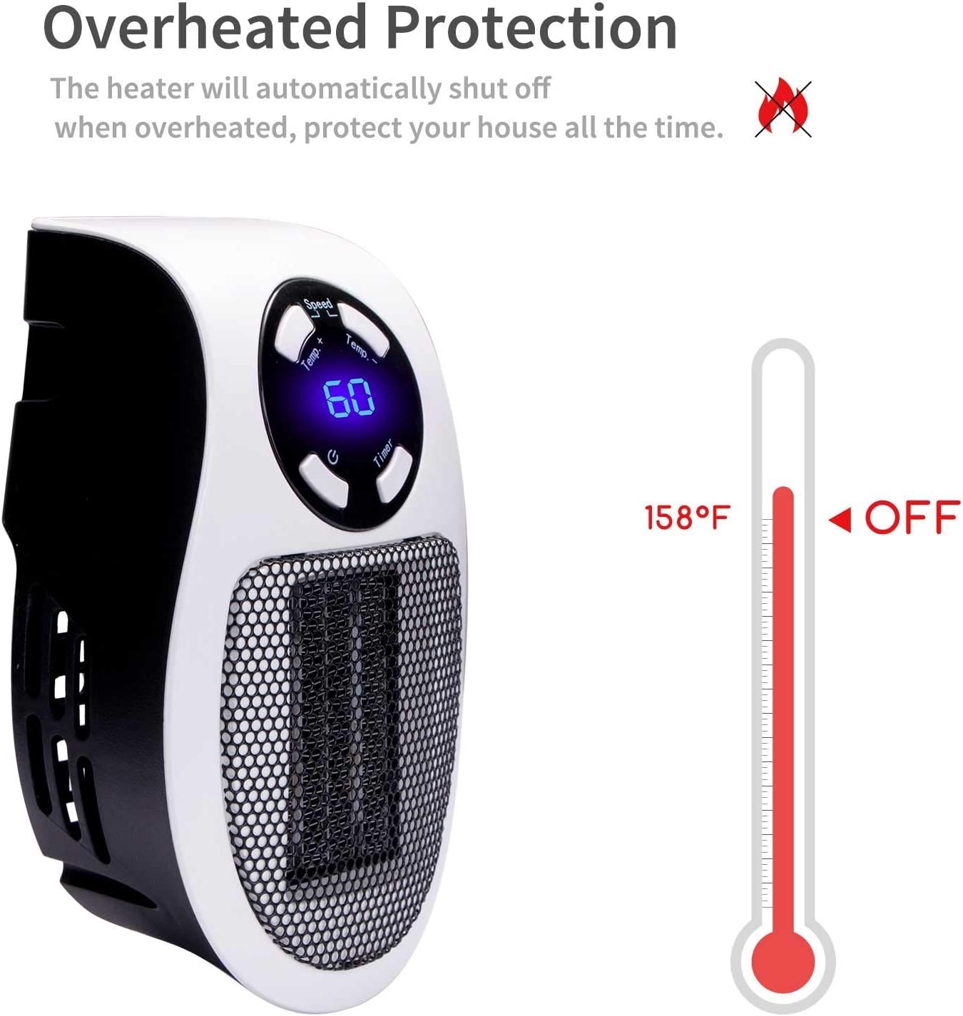 Programmable Space Electric Heater w/ LED Display
