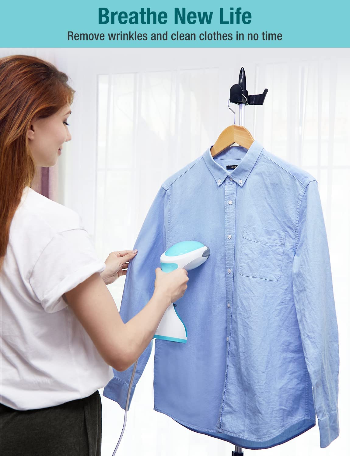 Portable Handheld Garment Steamer Wrinkles Remover w/ Detachable Water Tank