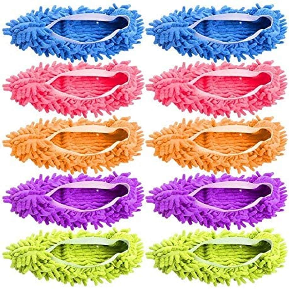 Mop Slippers Shoes 5 Pairs Foot Socks (10 Pieces)