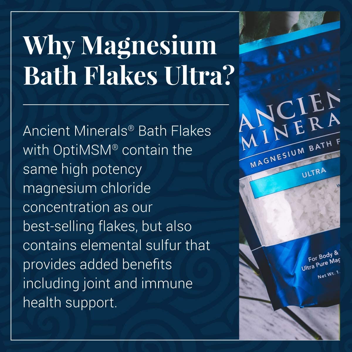Resealable Magnesium Bath Flakes Supplement Bag of Zechstein Chloride w/ Proven Better Absorption Than Epsom Bath Salt (1.65 lb)