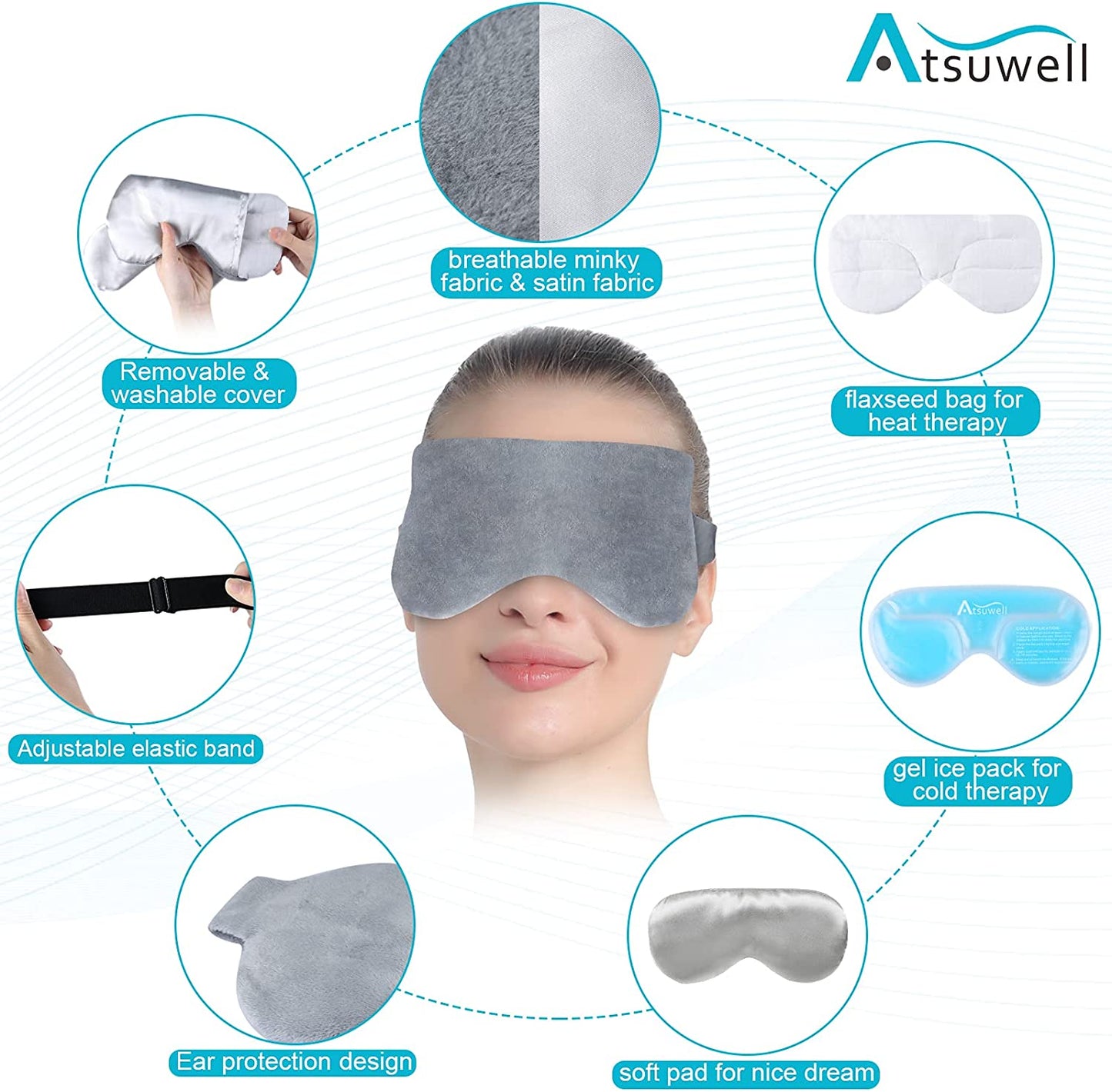 Sleep Eye Mask Compress Moist Heat & Cold Therapy