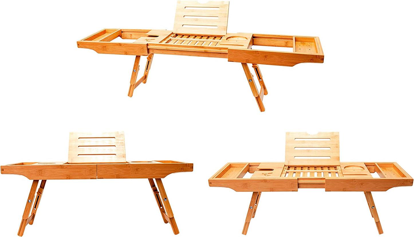 Bamboo Laptop Bed Tray w/ Foldable Legs