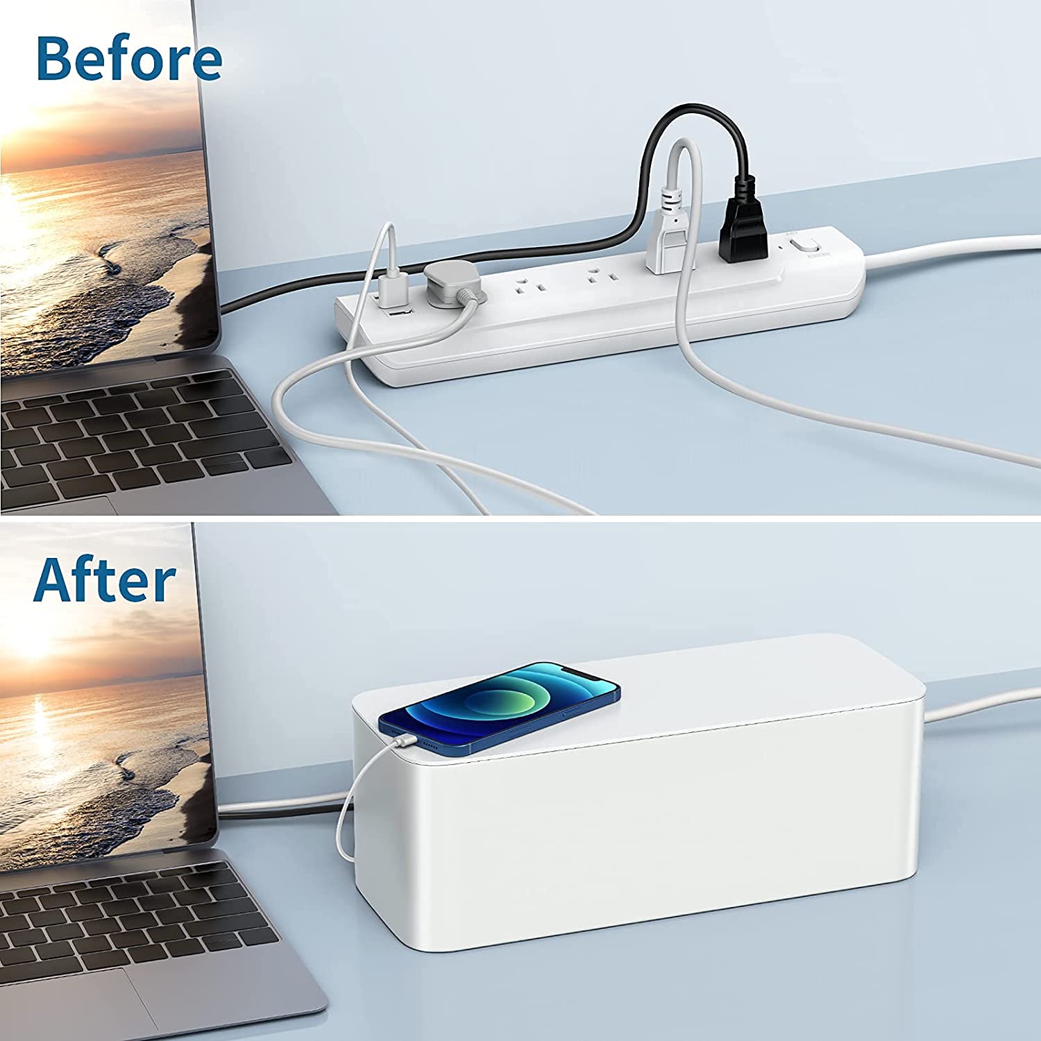 Cord Organizer Cable Management Box Cover For USB USB Hub, TV Wires, P ...