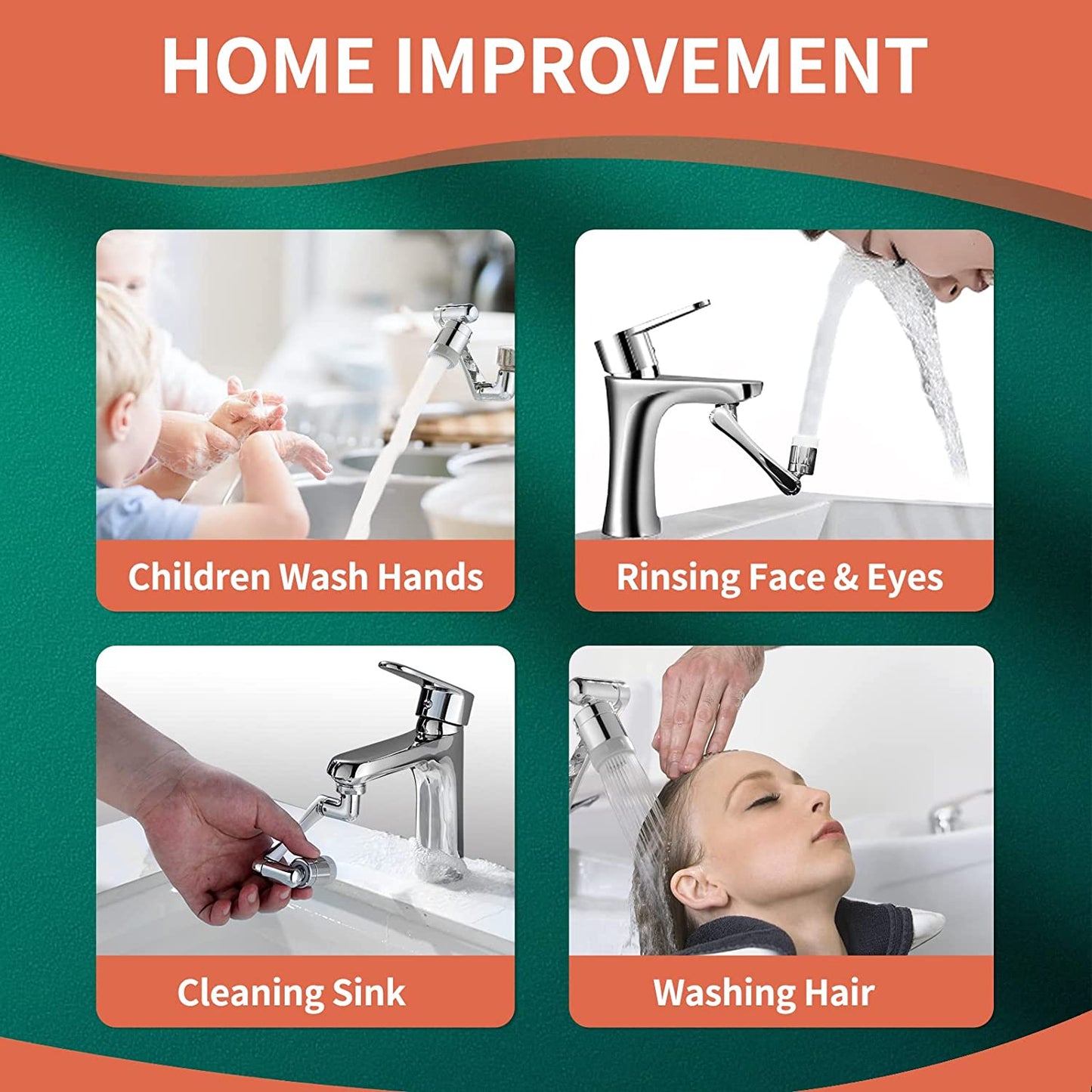 Swivel Faucet Extender Universal Sink Water Aerator 1080p 2 Mode Splash Filter Extension 360°
