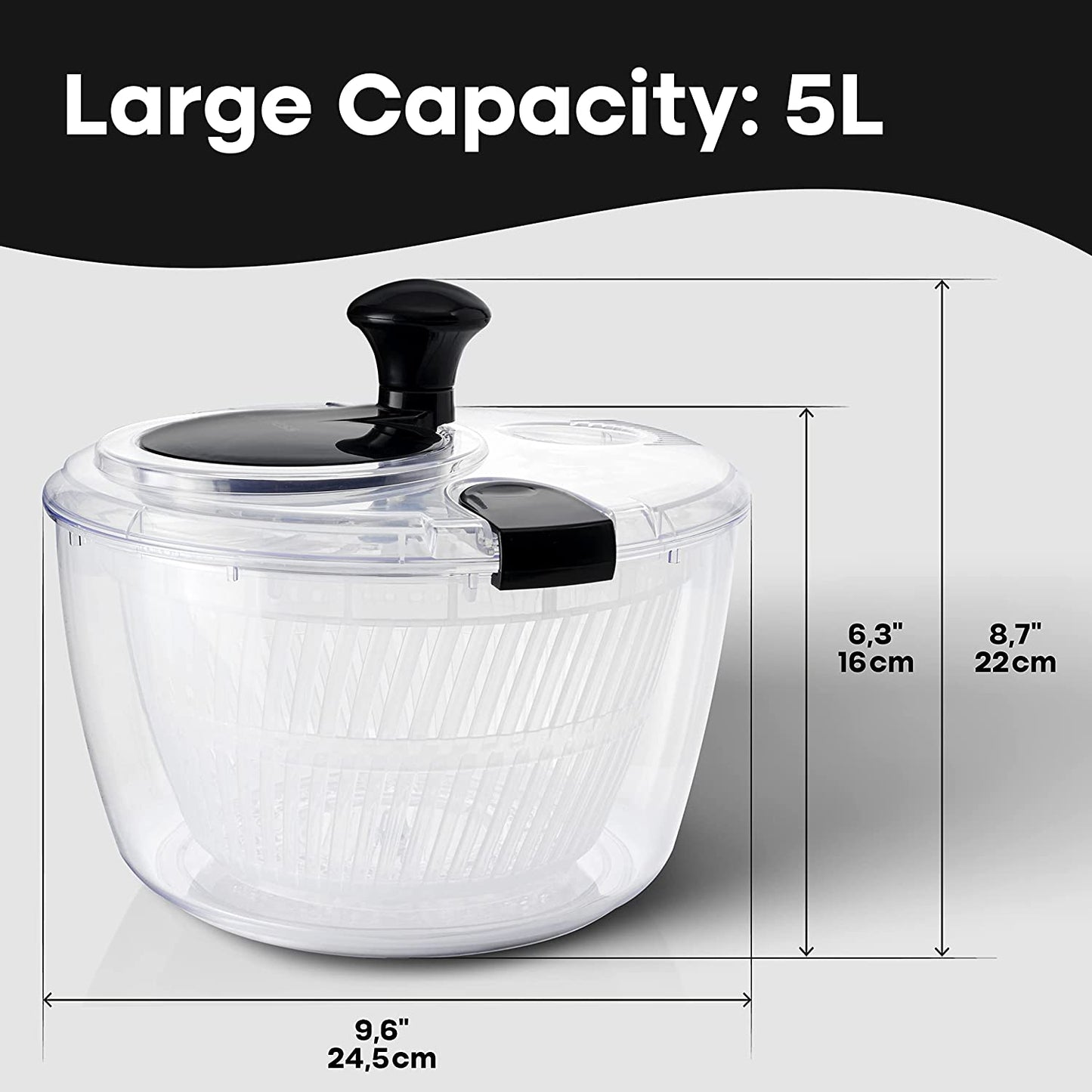Large Salad Spinner 5.28 Q.t