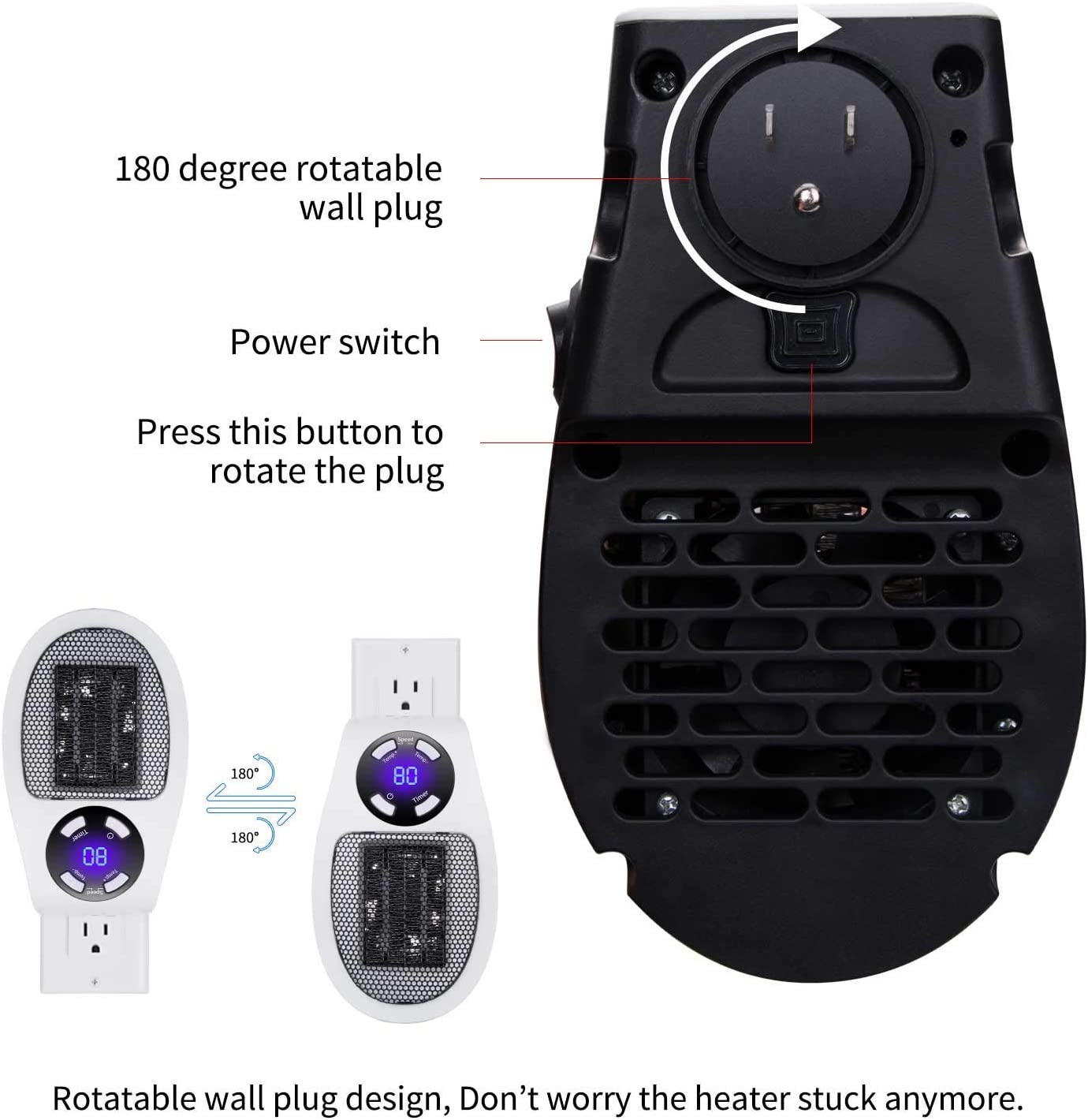 Programmable Space Electric Heater w/ LED Display