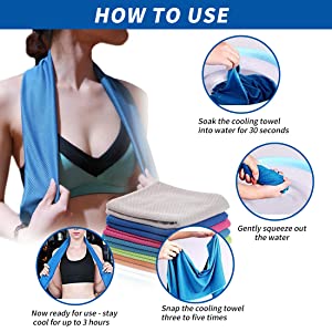 Ice Towel Cooling Microfiber 40"x 12" 4 Pack