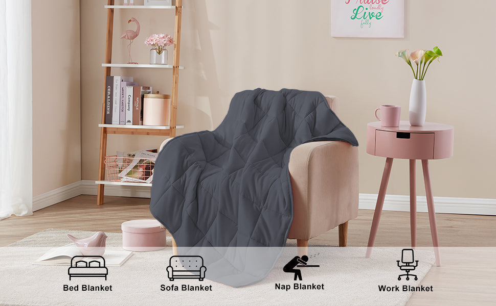 Weighted Cooling Breathable Blanket w/ Glass Beads All-Season Summer Fall Winter Soft Thick Comfort 36x48