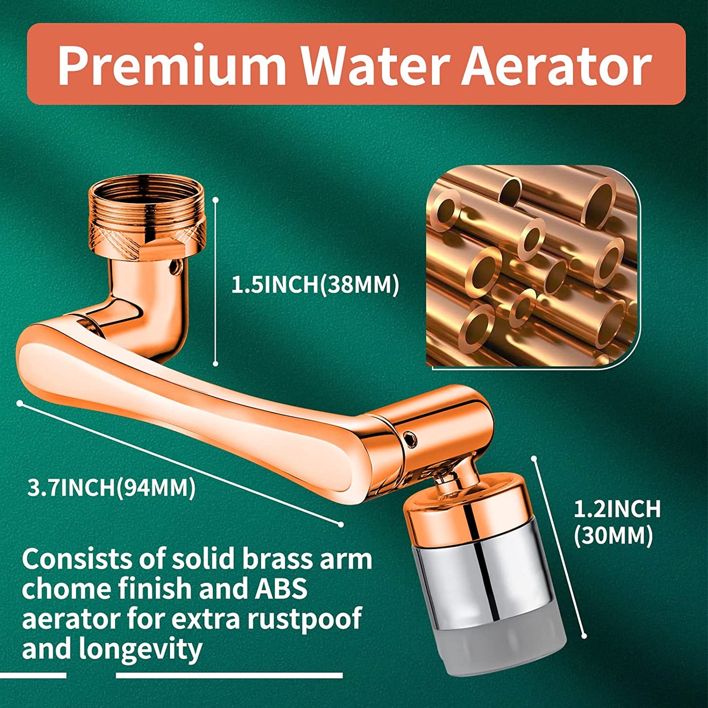 Swivel Faucet Extender Universal Sink Water Aerator 1080p 2 Mode Splash Filter Extension 360°