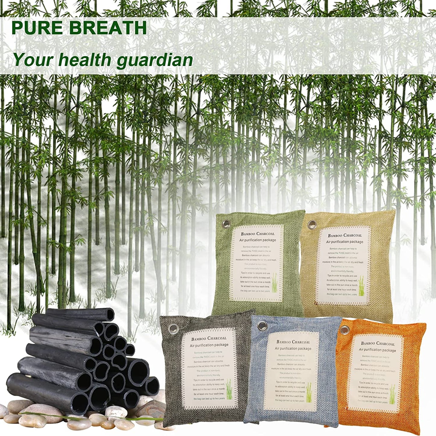 Bamboo Charcoal Bags Air Purifying Odor Eliminator