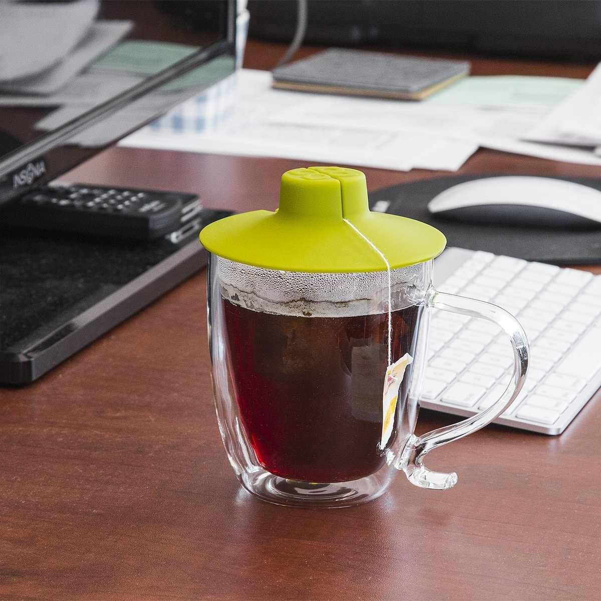 Double Wall Glass Mug & Tea Bag Buddy 16oz.