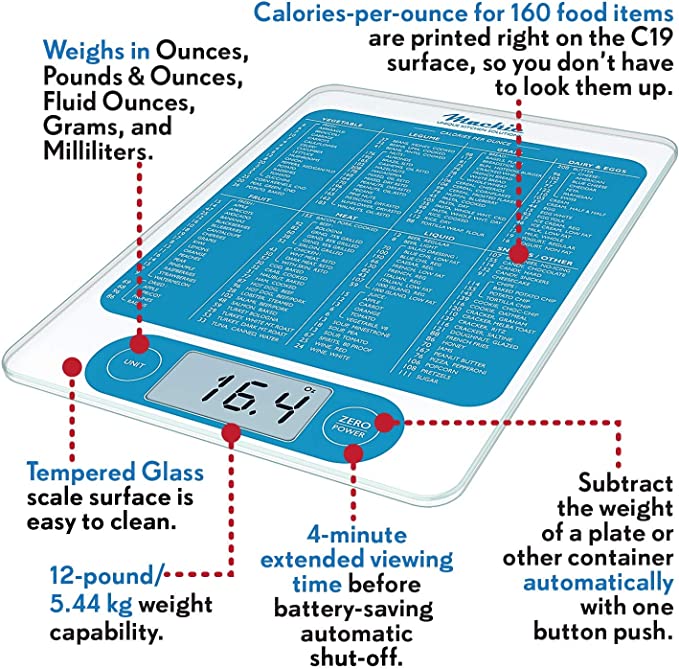 Nutritional Calculator Digital Kitchen Scale Meal Prep Diet