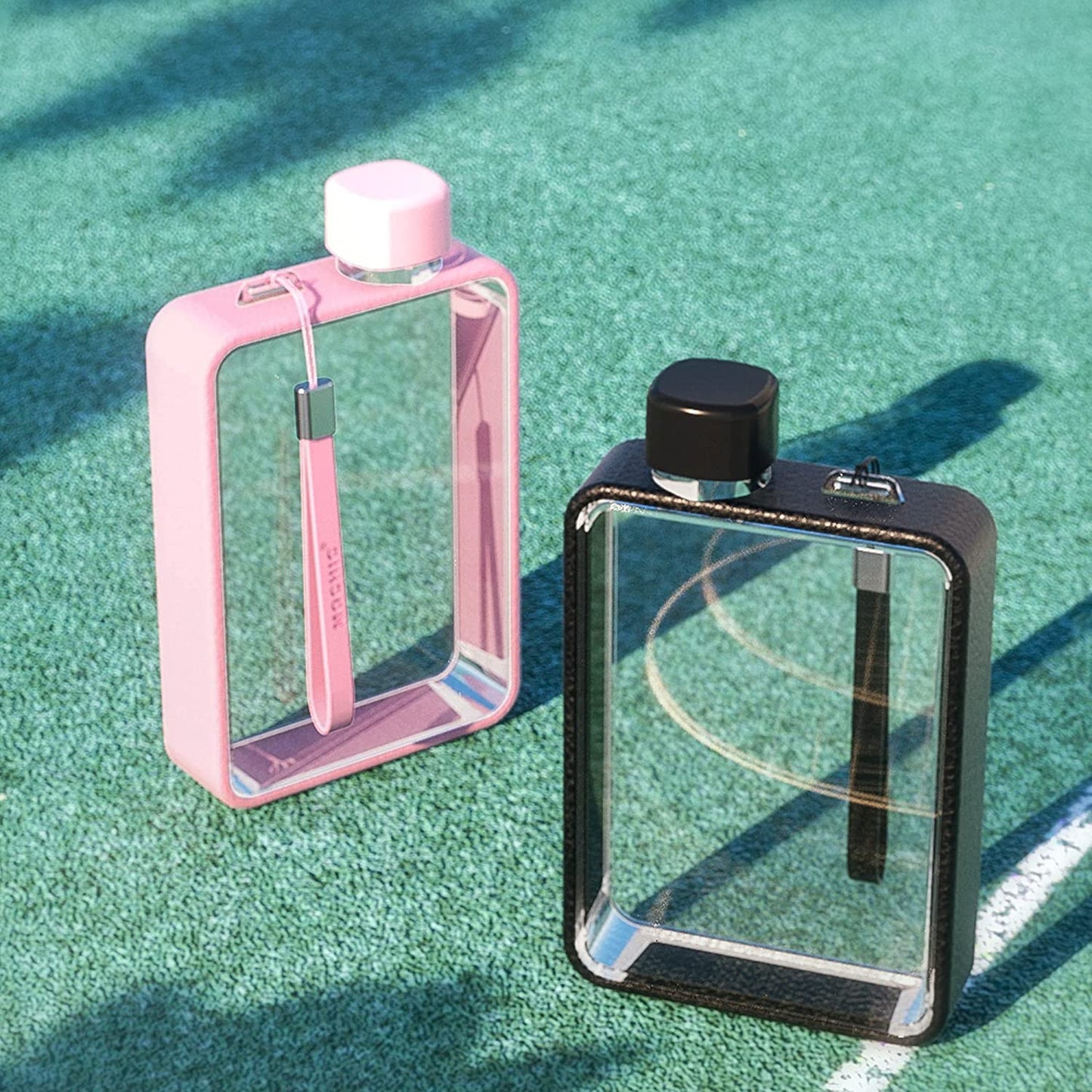 Water Bottle Travel Flask Portable Flat Travel Mug BPA Free 13oz