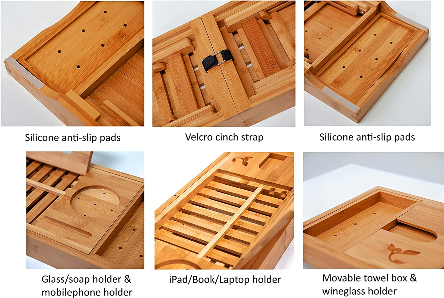 Bamboo Laptop Bed Tray w/ Foldable Legs