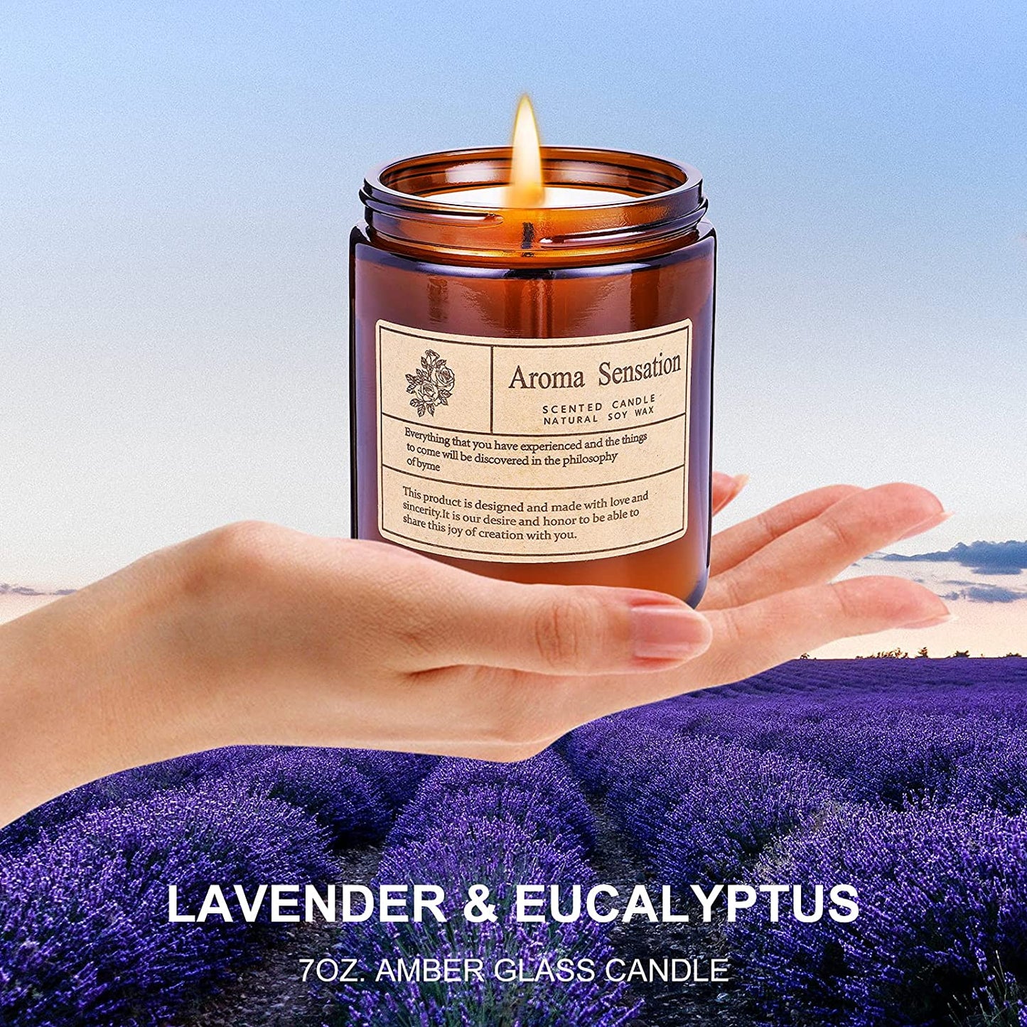 Aromatherapy Soy Candles Natural Lavender Scent Stress Relief