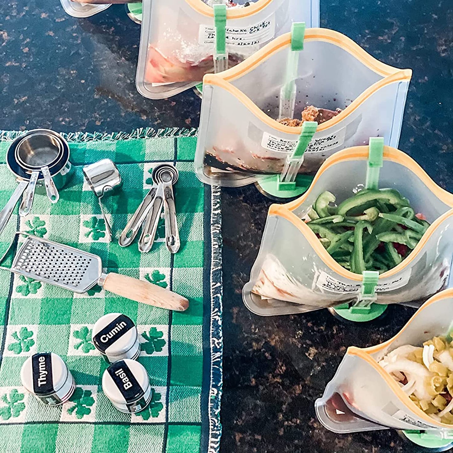 Baggy Rack Holder For Food Prep - 4 Pack