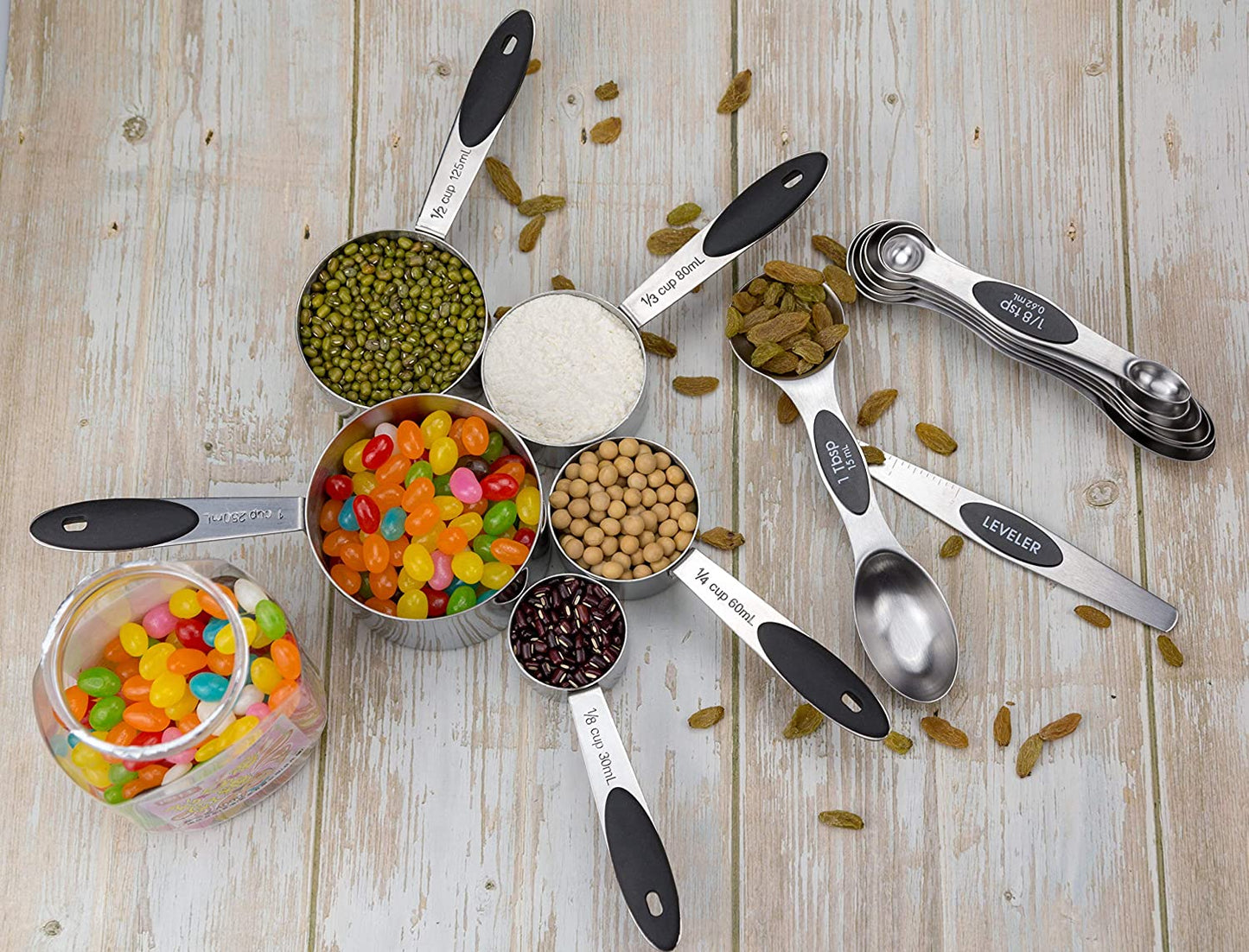 Measuring Cups & Magnetic Spoons Set - 13 PCS
